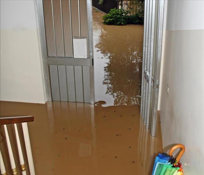 stair of a House fully flooded during the flooding of the river